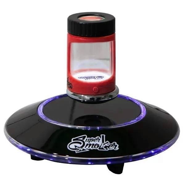 Base levitatoria Super Smoker bote super focus de luxe negro y rojo