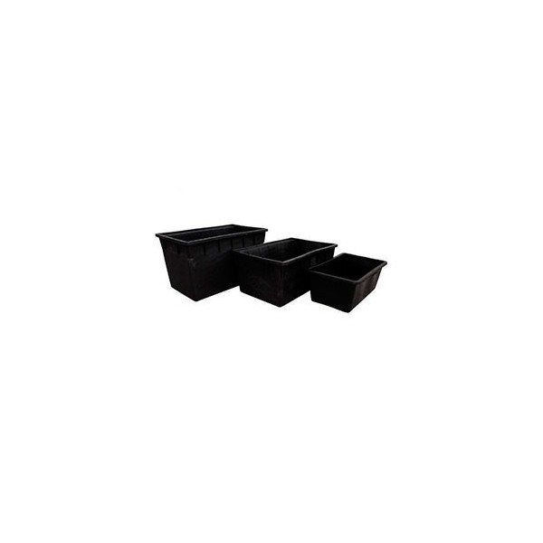 Depósito plástico negro rectangular